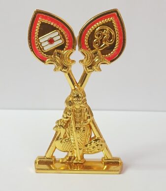 Murugar Statue With Two vel Attached